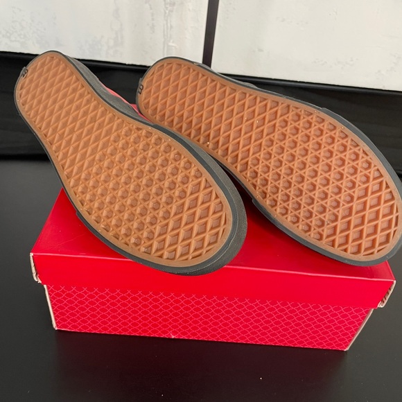 Vans Red Suede Chili Pepper Slip-Ons with Gold Accents main image 5